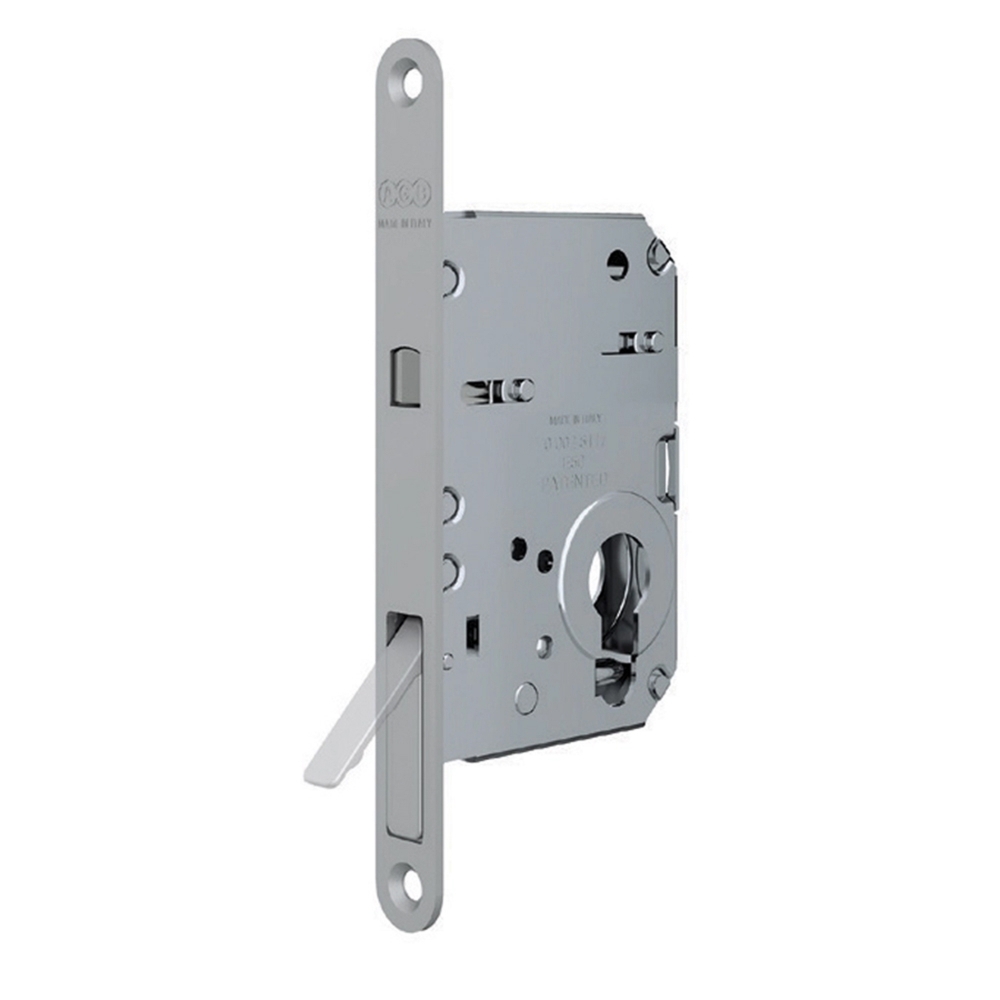 Фото Корпус врезного замка под цилиндр для раздвижных дверей SCIVOLA TRE B08982.50.34 (матовый хром)