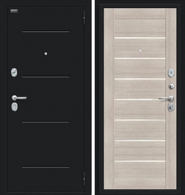 Дверь Браво Техно Букле черное/Cappuccino Veralinga